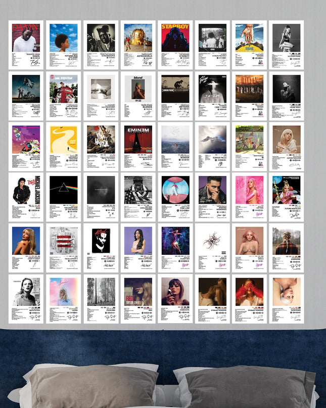 Music Album Cover Wall Collage Poster Set 50 Pcs | Pop & Hip Hop Aesthetic Room Decor Lazywalls