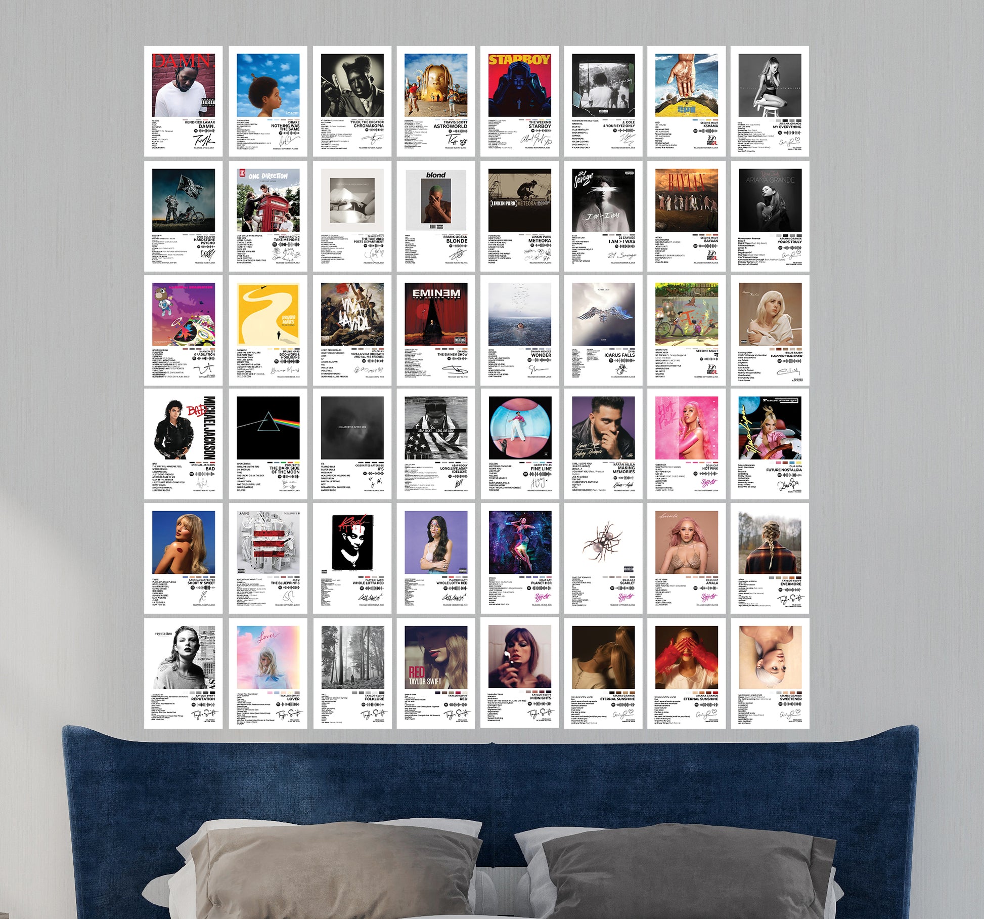 Music Album Cover Wall Collage Poster Set 50 Pcs | Pop & Hip Hop Aesthetic Room Decor Lazywalls