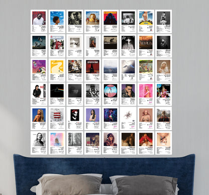 Music Album Cover Wall Collage Poster Set 50 Pcs | Pop & Hip Hop Aesthetic Room Decor Lazywalls