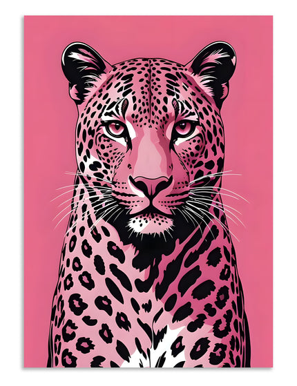 pink leopard illustration poster art Lazywalls