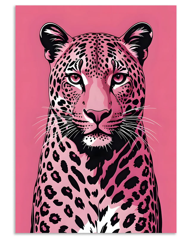 pink leopard illustration poster art Lazywalls