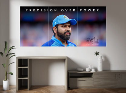 Rohit Sharma Hitman 3 Panel Poster | Indian Cricket Legend Wall Art Lazywalls