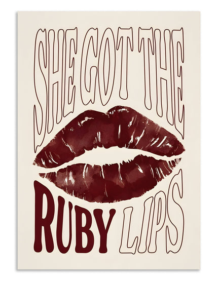 Ruby lips typography poster art Lazywalls