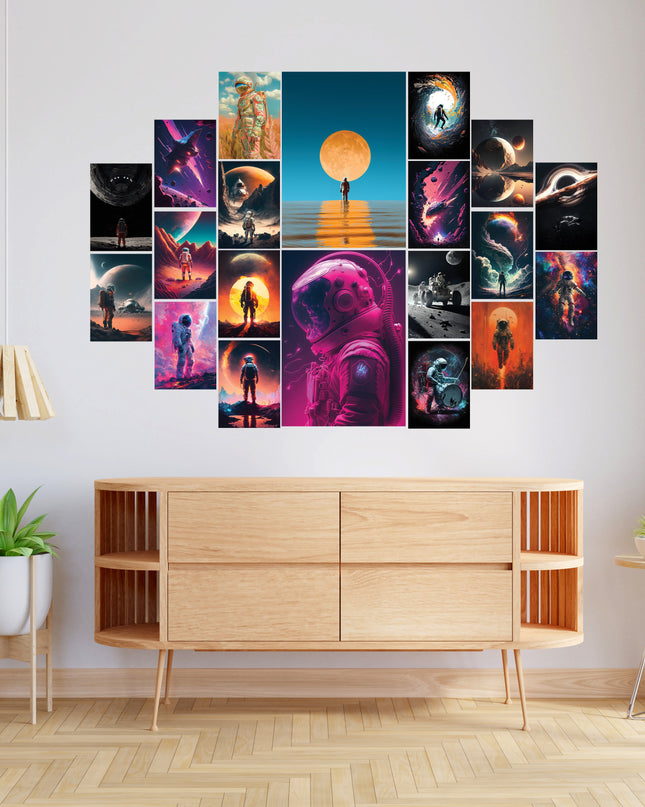 Astronaut Aesthetic Wall Collage Poster Set 20 Pcs | Space Bedroom Decor Lazywalls