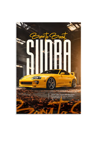 Toyota Supra MK4 Poster | Yellow JDM Car Wall Art | Sports Car Print Lazywalls