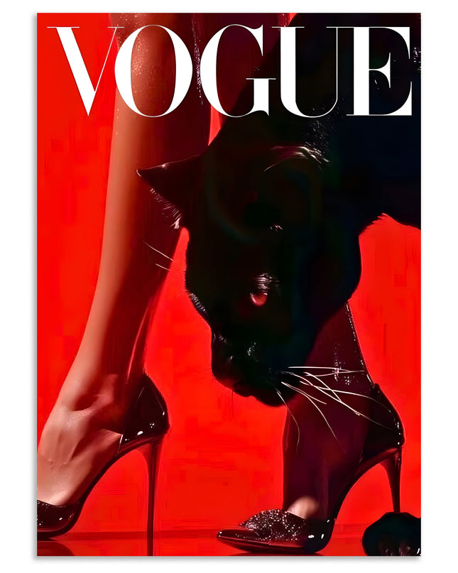 vogue black cat poster art Lazywalls