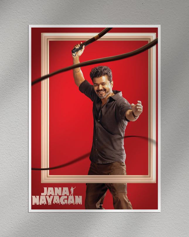 Jana Nayagan Thalapathy Vijay Action Poster – Tamil Movie Art Lazywalls